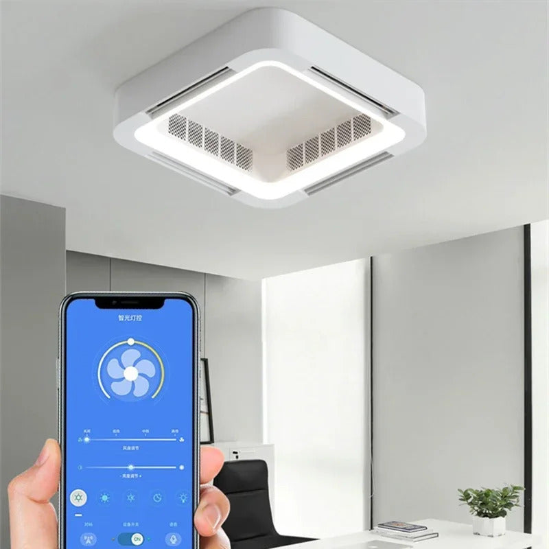 Bladeless Ceiling Fan With Lamp Remote Control Decoration Bedroom Light