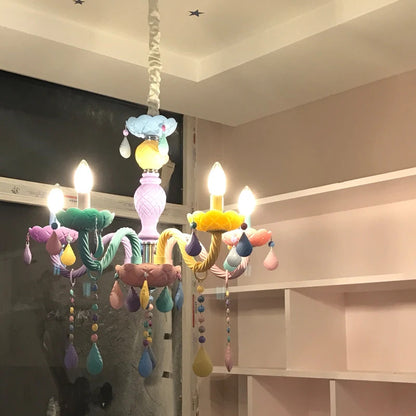 European Children rainbow chandelier Bedroom Princess room kawaii light