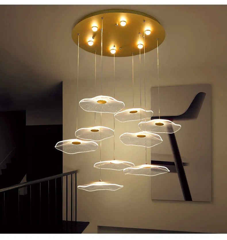 Lotus Leaf Design Acrylic Lustrous Modern Chandelier flower chandelier