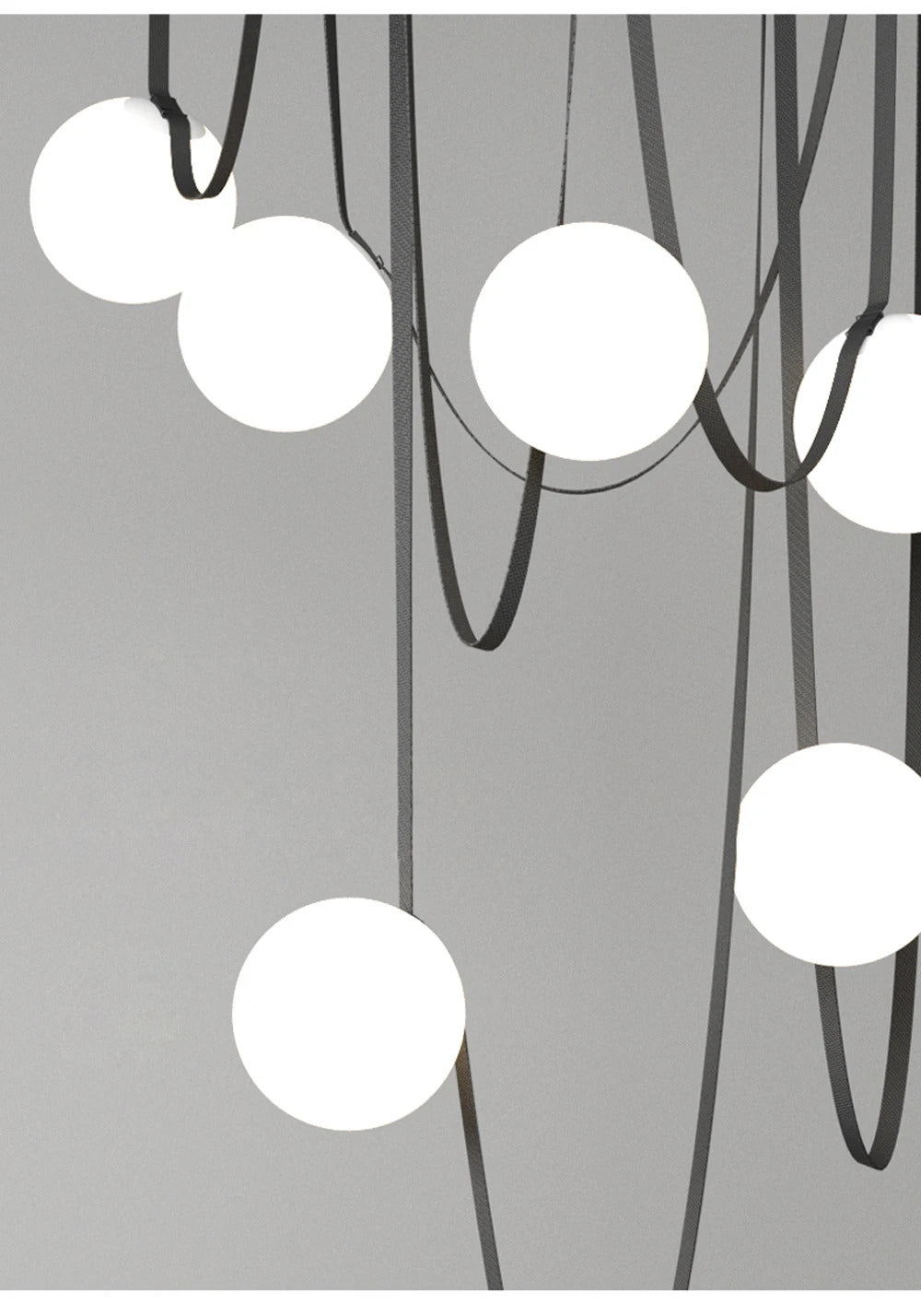 PLUSMINUS LED Belt Pendant lamp Trendy glass ball light