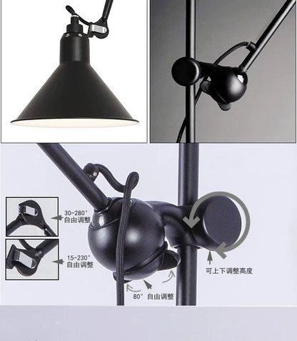 Nordic simple long black wall light Industrial Pole Swing Arm vintage Reading wall lamp