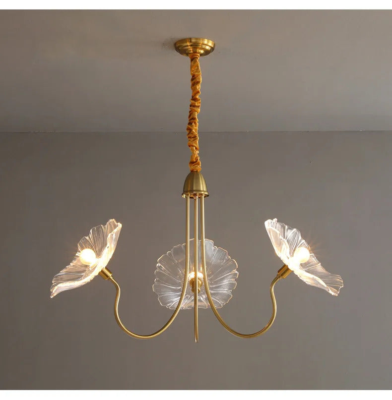 Lotus Flower Chandelier Modern Glass Flowers Led Chandelier