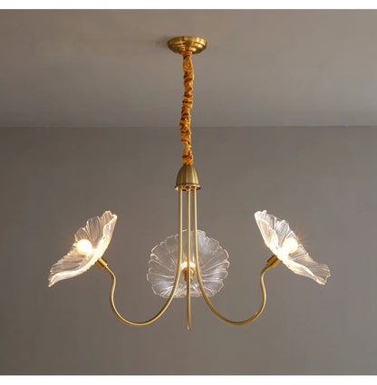 Lotus Flower Chandelier Modern Glass Flowers Led Chandelier