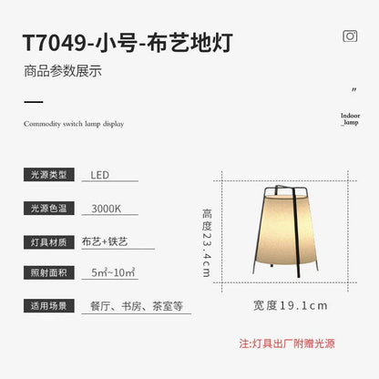 Japanese Style Fabric Floor Lamp Wabi Sabi Zen Art designer standing Lamp home decor