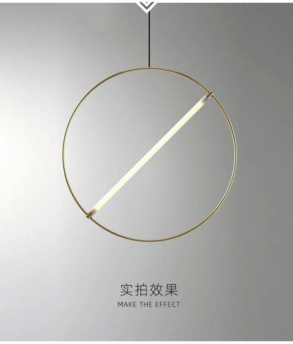 Round Suspension lamp Post-modern ring pendant light