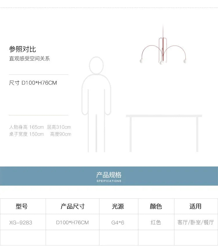 Modern Design Geometric Restaurant chandeliers Glass Ball Nordic Creative Living Room Home Decoration Arched Lighting Fixtures