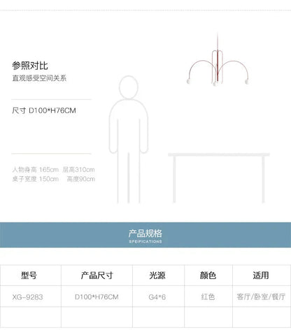 Modern Design Geometric Restaurant chandeliers Glass Ball Nordic Creative Living Room Home Decoration Arched Lighting Fixtures