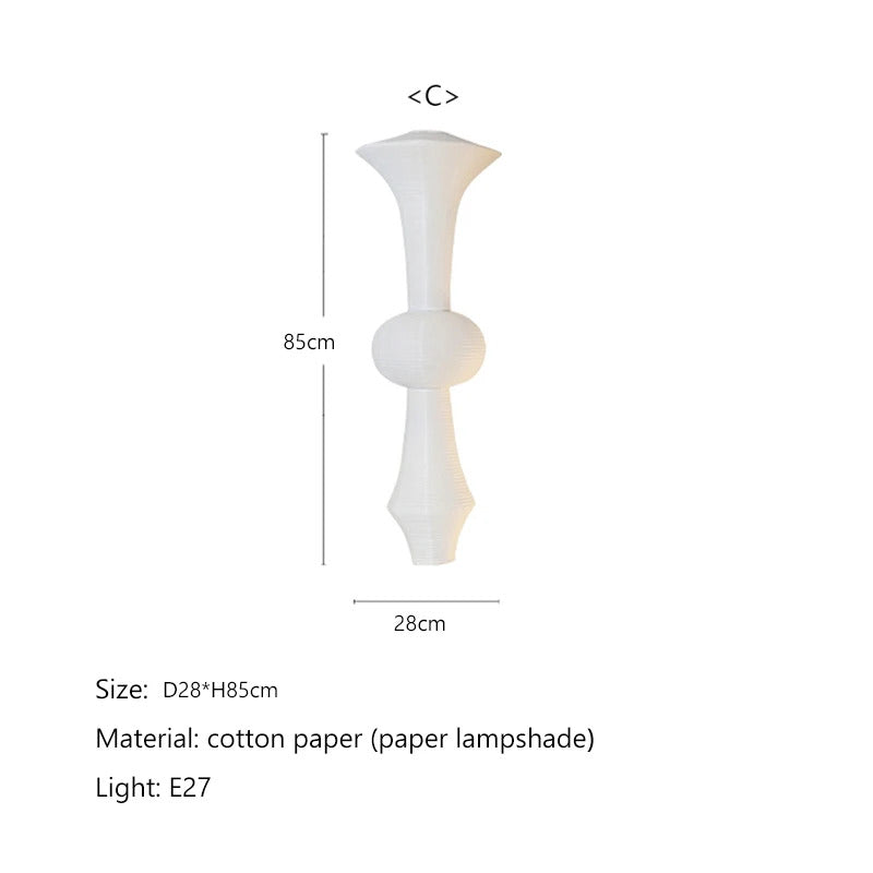 Nordic Wabi Sabi Wind Rice Paper Led Pendant Lights Living Room Bedroom Corner Chandelier