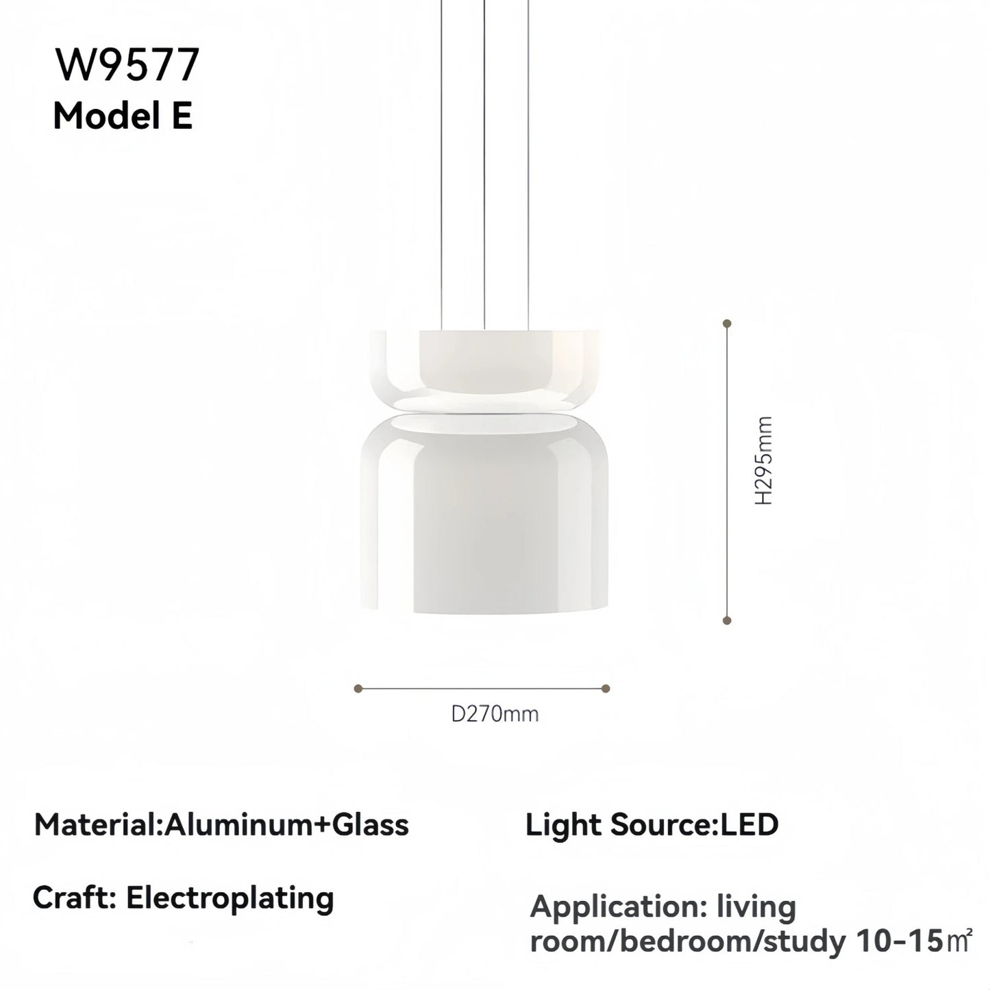 Pablo White Glass Shade Pendant Lights Desinger Nordic Led Bedside Lamp