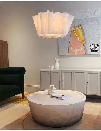 Nordic Linen Pleated Pendant lamp Vintage Wabi Sabi Wind Pendant light