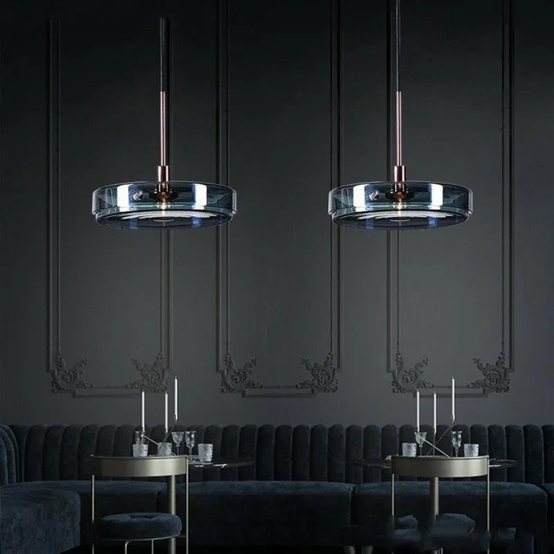 Modern blue pendant light Simple Nordic glass pendant light