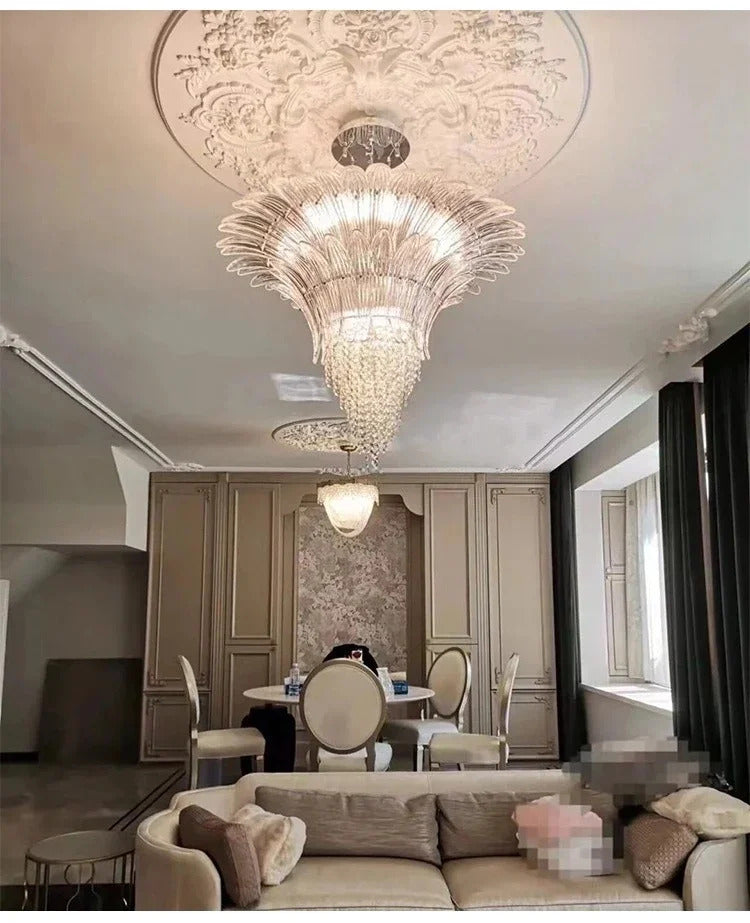 Modern Luxury Crystal Chandelier Hotel Villa Staircase Pendant Lamp