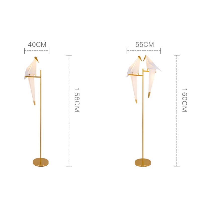 Perch Light table Lamp Led Designer Gold Origami Bird Standing Lamps For Living Room Creative Art Deco Safaside Corner Lamp