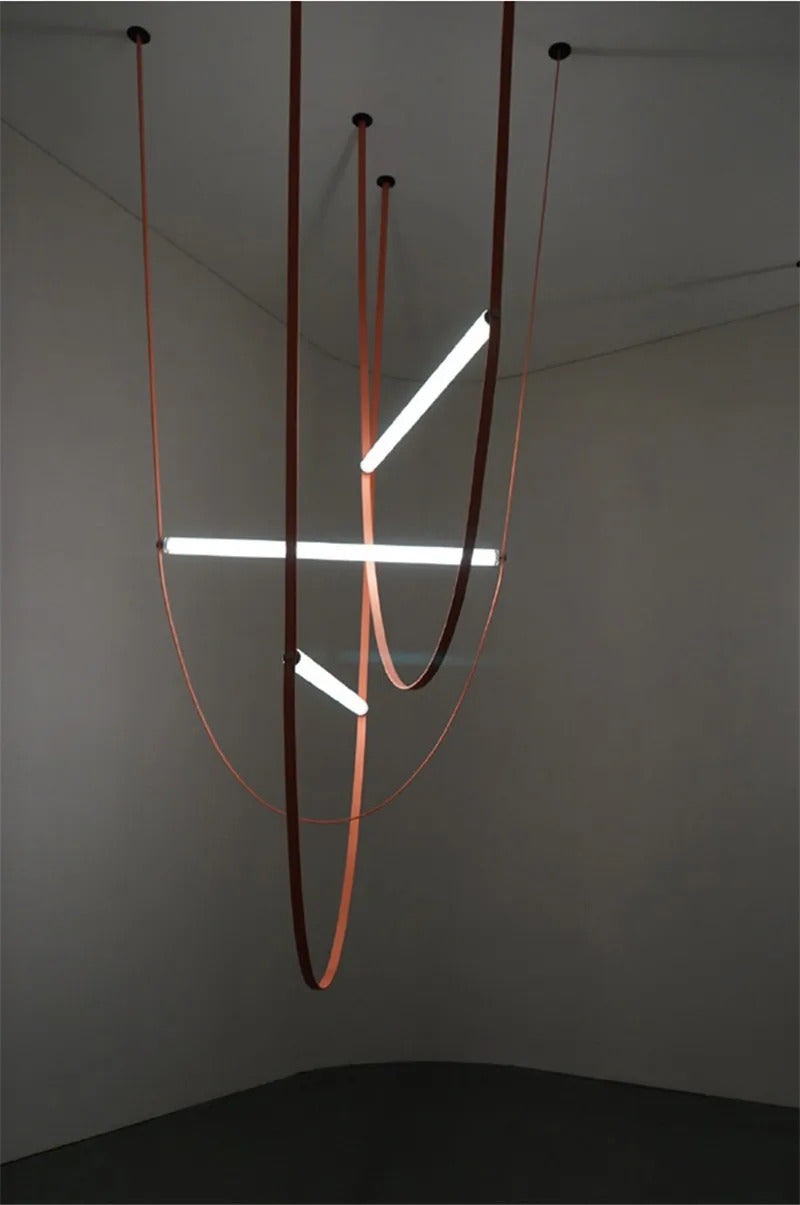 Duplex Leather Chandelier Restaurant staircase chandelier