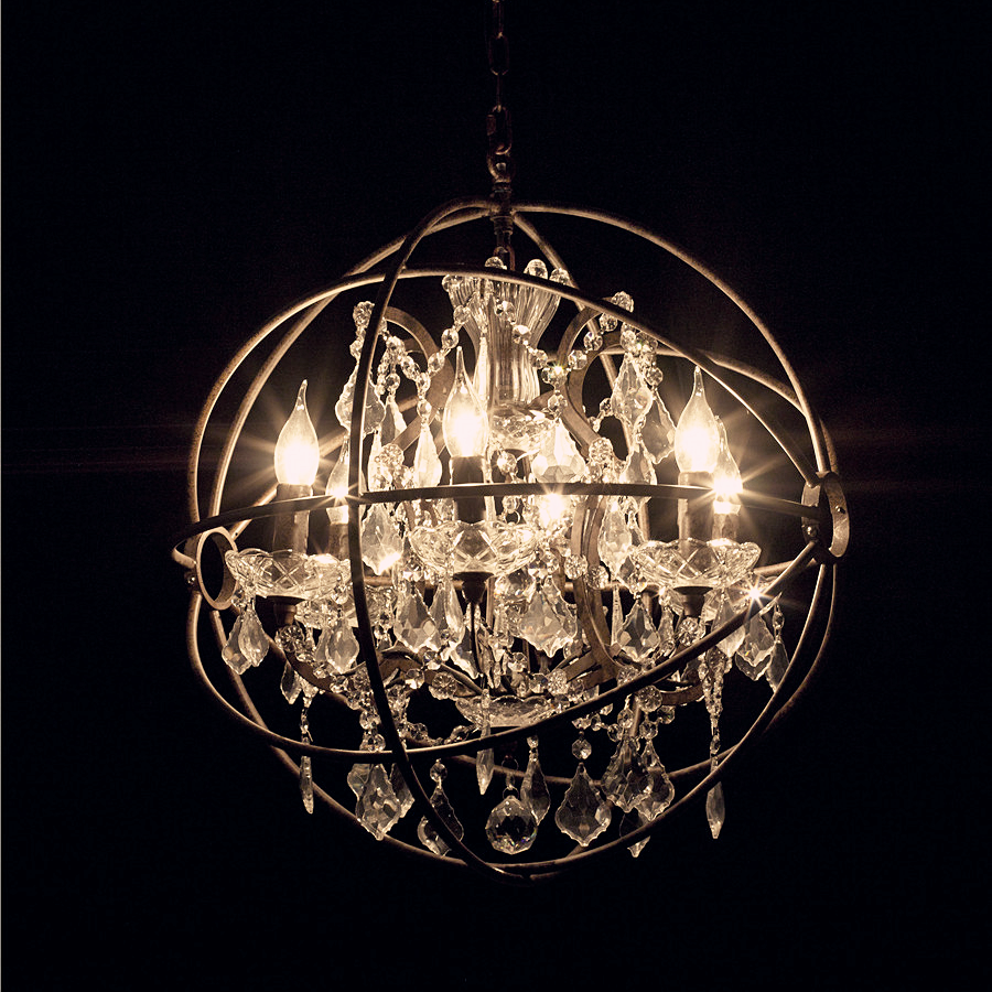 Rustic Orb Chandelier farmhouse kitchen Island light