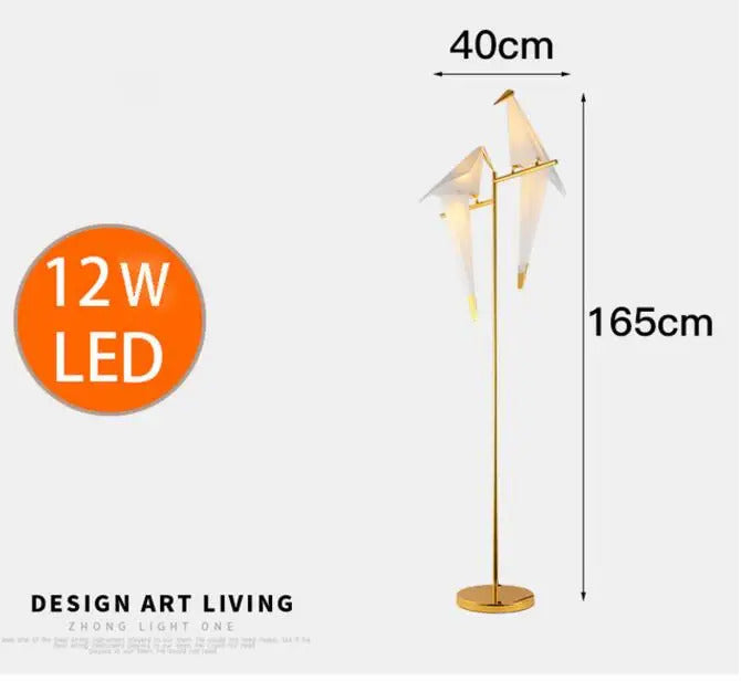 Perch Light Chandeliers designer bird lamps For Restaurant Children's Room paper cranes origami lamp bedroom room Swing light