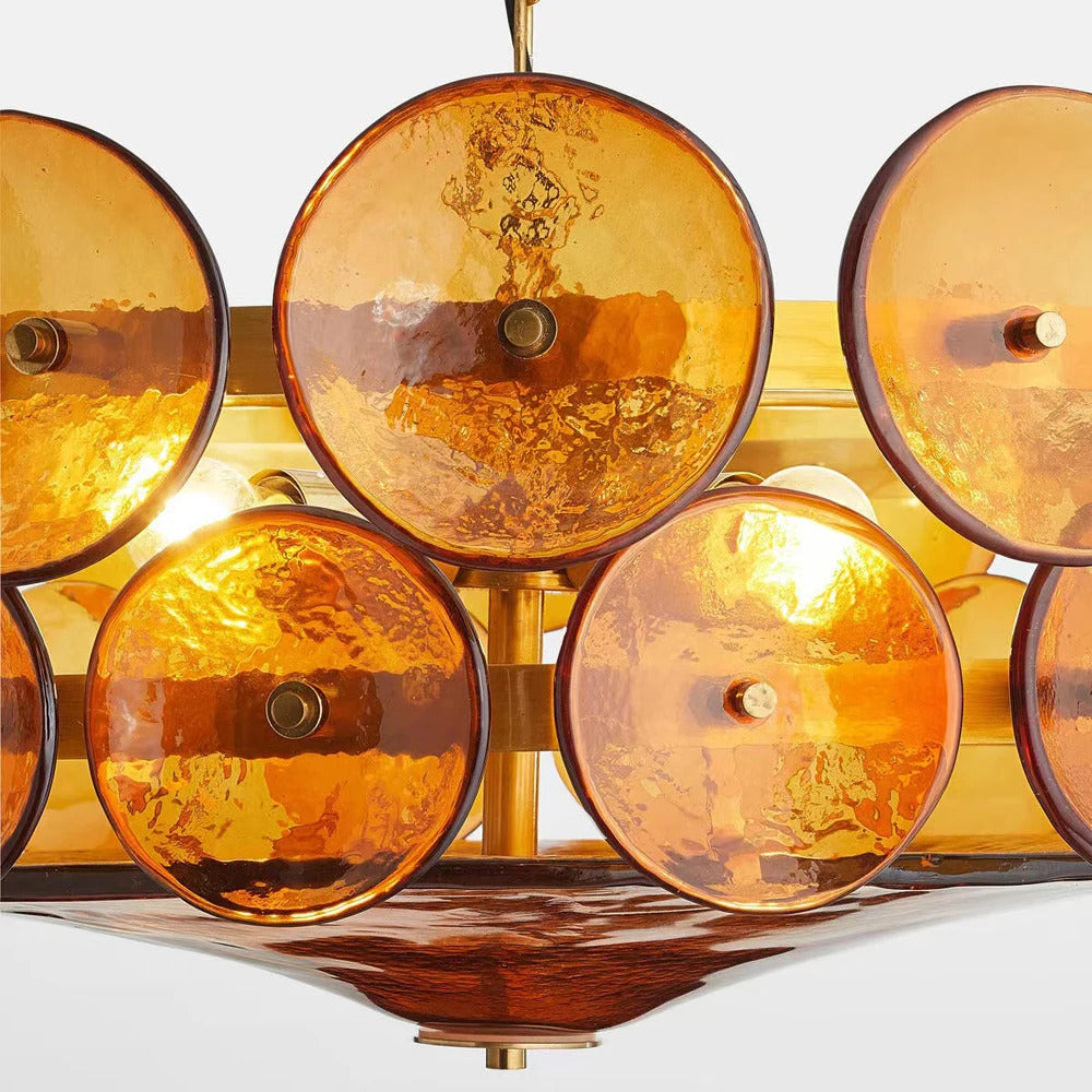 Lorenzo Chandelier Vintage French Living Room Hanging Lamp Orange Chandelier