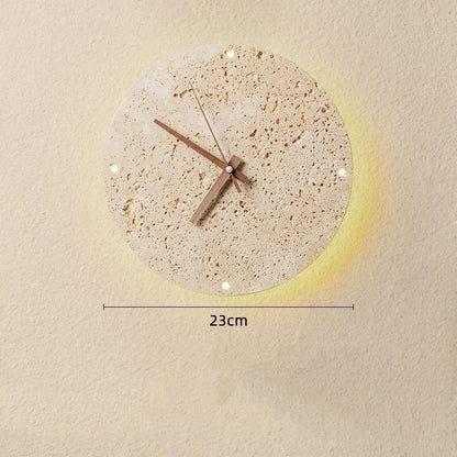 Creative Cave Stone Clock Wall Lamp Wabi Sabi Background Wall Light sconce