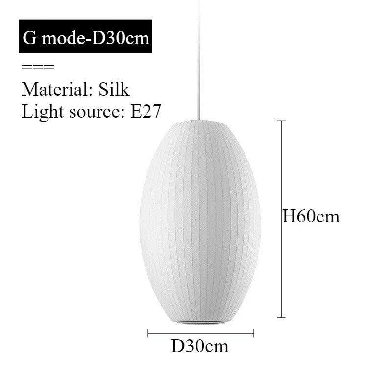 Japanese pendant light white design minimalist lamp Silk Cloth Light