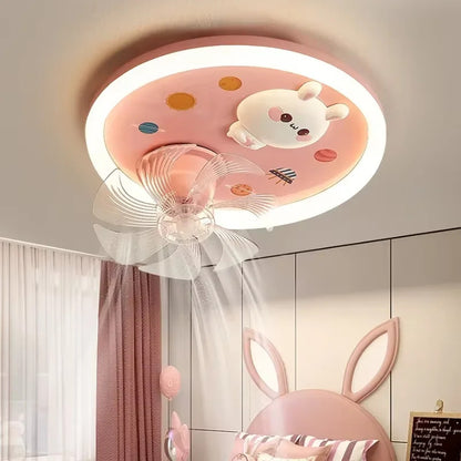 Modern Kids Room Ceiling Fan Light Cartoon Moon Astronaut children bedroom hanging Light