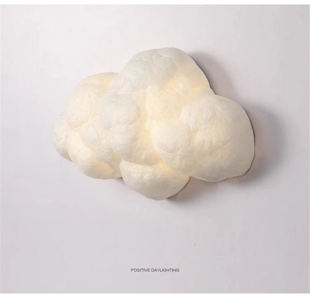 Novelty Cloud Wall Sconce Light Kids Children Bedroom Bedside Cartoon Cotton wall lamp