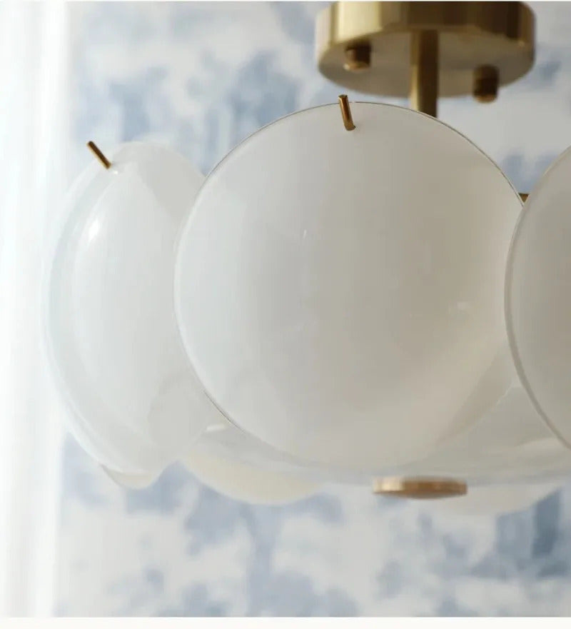 Glass Ceiling Light  Modern Cream White Ceiling Dining Room Bedroom Light