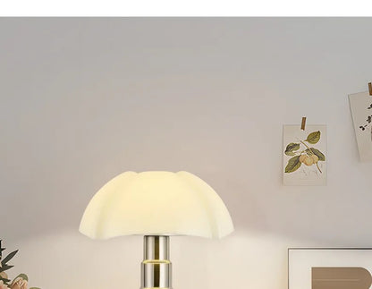 Italy Designer Wrought Iron LED Table Lamps White Petal Glass Lampshade Bauhaus Living Room Bedroom Restaurant Office Desk Light