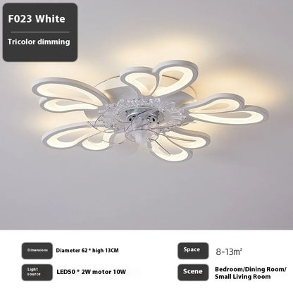 Modern Ceiling Fans with Lights, Fan Lamp Petal Ceiling Fan for Bedroom/Living Room