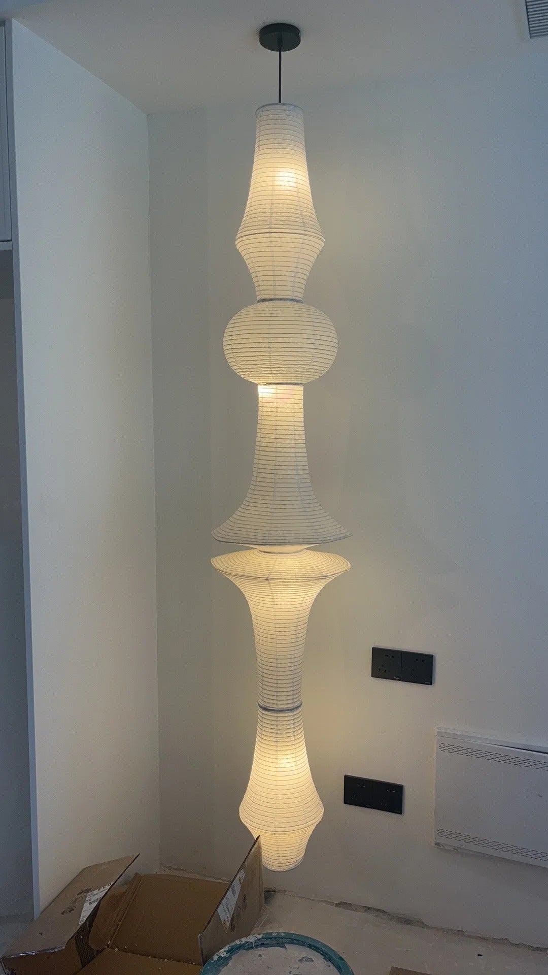 Nordic Wabi Sabi Wind Rice Paper Led Pendant Lights Living Room Bedroom Corner Chandelier