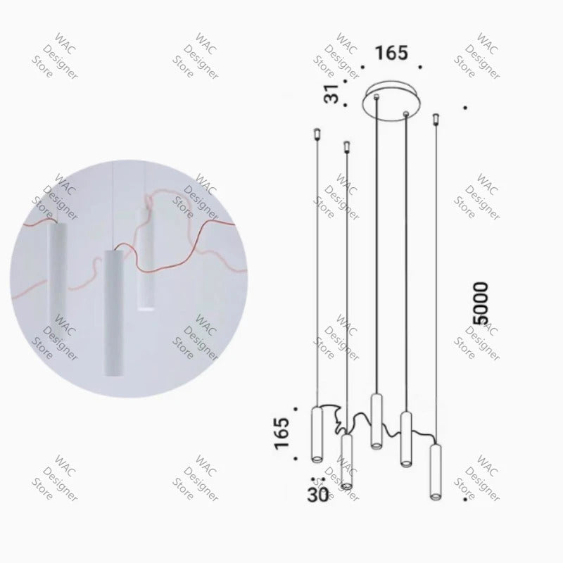 Simbiosi Suspension pendant Lamp Italian Combination spot Light