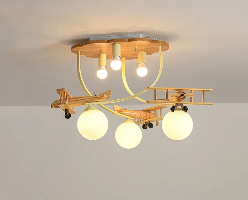 Airplane Chandelier Ceiling lamp Wooden Airplane Pendant Light