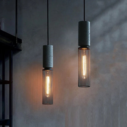 Industrial Concrete Pendant Light Home Decoration Chandelier Fixture Iron Shade Cement Hanging Lamp