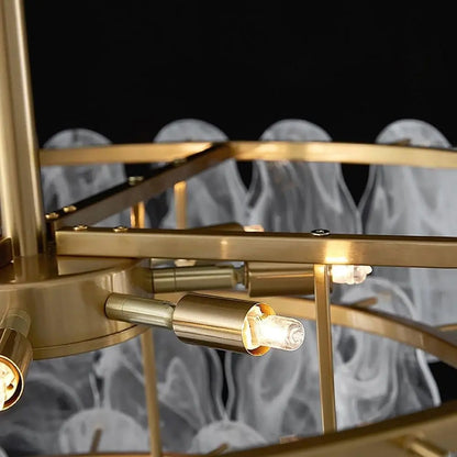 Nordic Luxury Glass Pendant Lamp Metal Crystals LED Chandeliers