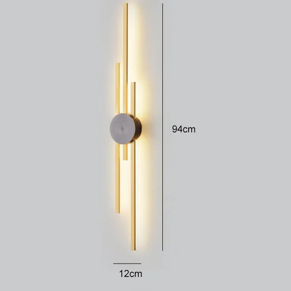 Modern Long Wall Lamp luxury minimalist black gold background LED Wall lights