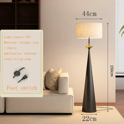 Wabi-sabi Floor Lamp Cloth Cover Art Decorative Bedroom Bedside Floor Light