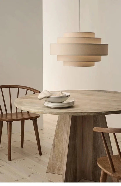 Nordic Fabric Pendant Light Wabi Sabi Led Chandelier