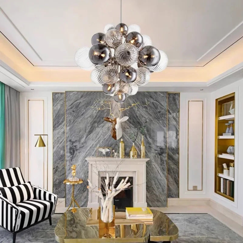 Candeeiro suspenso de vidro de luxo em estilo francês, estilo antigo, para bar, restaurante ou quarto acolhedor. 