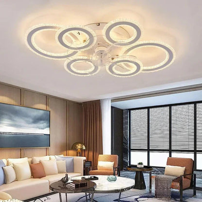 living room ceiling fan light Nordic LED remote control living room cooling fan light
