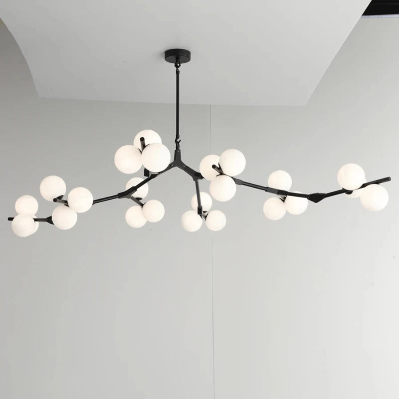 Nordic tree branch ball chandelier Modern white glass ball Led Pendant lights