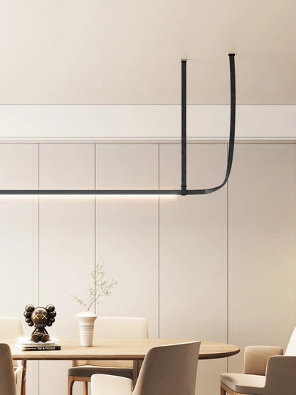 Modern Leather Chandelier LED Belt Fabric Pendant Lamp For Hotel Living Room Office Decor Minimalist Dining Table Hanging Lamp