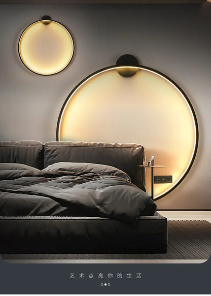 Nordic Minimalist Circle Background LED Wall Lamp Modern sofa background wall lights