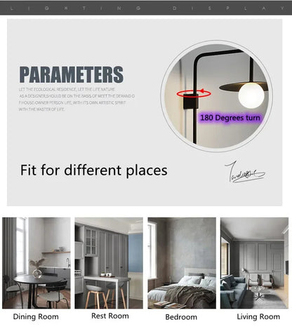 Nordic wall light living room Modern Minimalist Creative mirror wall Wall Lamp