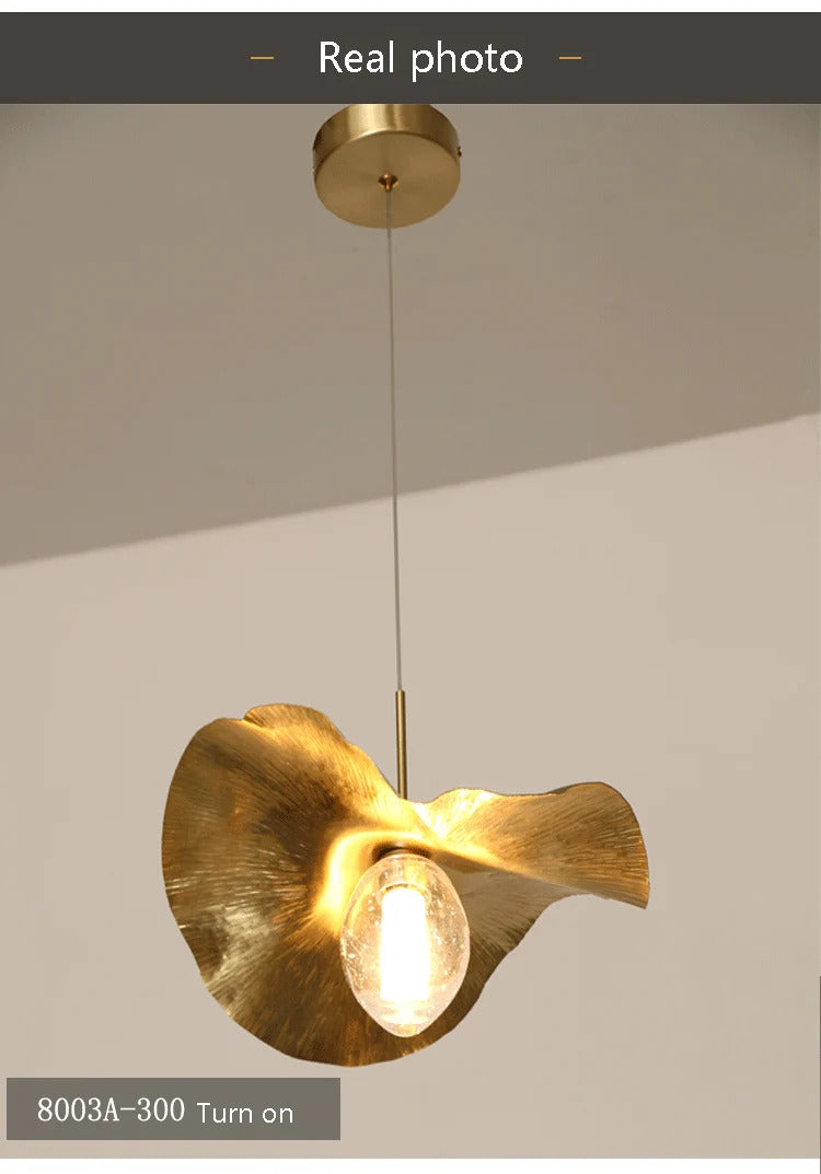 Lotus Leaf pendant light Hammered brass pendant lamp for living room dining room bedroom decoration kitchen light fixtures