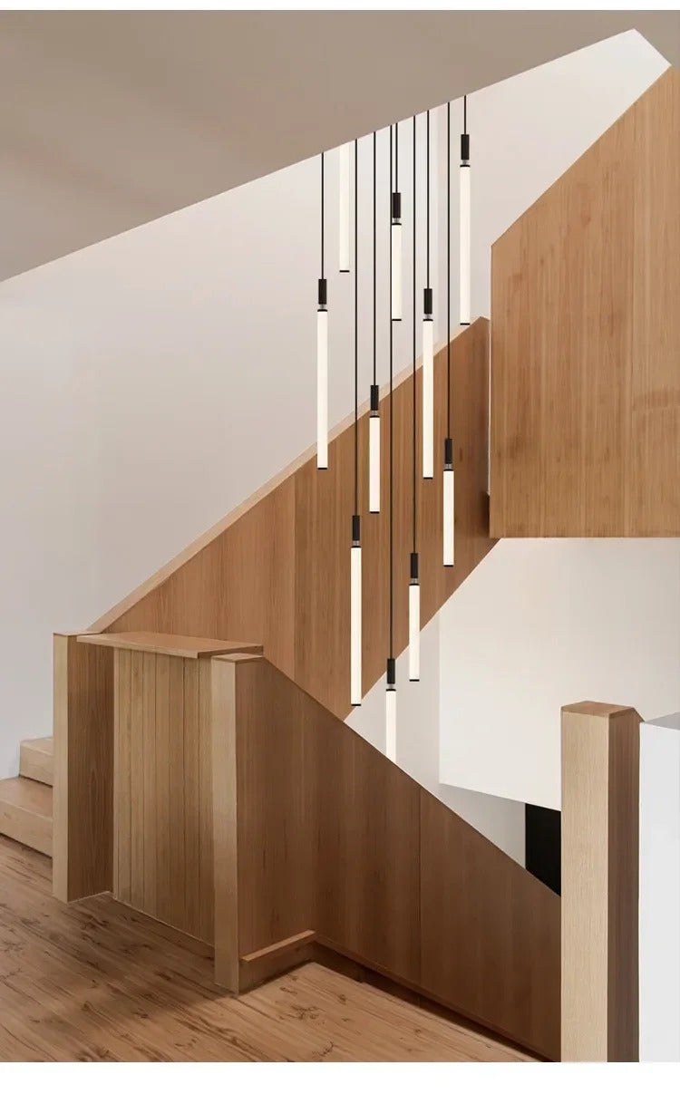 Nordic Staircase strip Pendant Light Modern Minimalist long line Villa Loft bedside Hanging Lamp