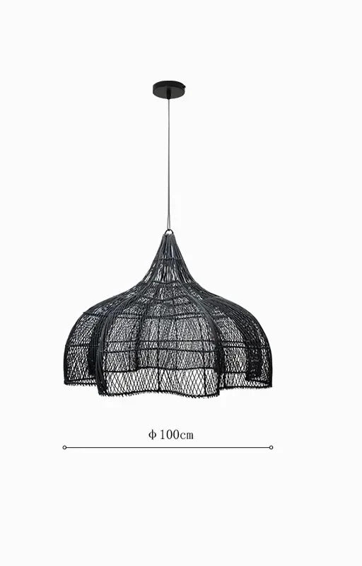 Wabi Sabi Rattan Pendant Lamp Modern Living Room Wicker Pendant Lamp