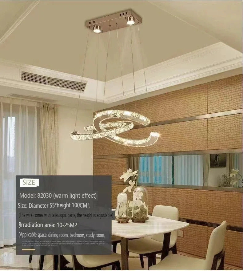 Modern Crystal Chandelier Simple Dining Room Chandelier Home Decoration hanging light fixtures