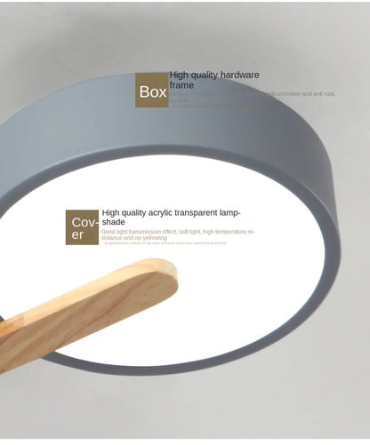 Modern Ceiling Lamp Bedroom Minimalist Wood Home Decor Lighting Fixtures