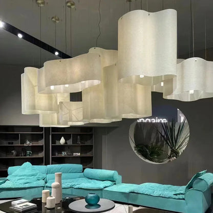 Nuvola Cloud Pendant Lamp Creative LED Fabric Hanging Chandelier