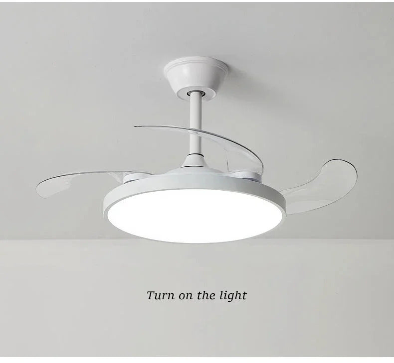 Ceiling Fan With Light Modern Remote Smart Invisible Ceiling Fan Bedroom Lamp