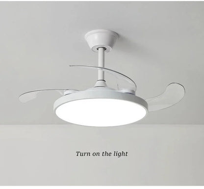 Ceiling Fan With Light Modern Remote Smart Invisible Ceiling Fan Bedroom Lamp